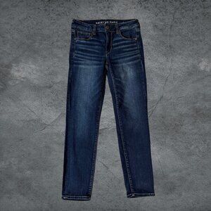 American Eagle Skinny Women's Jeans Next Level Stretch Dark Wash Size 6 Short